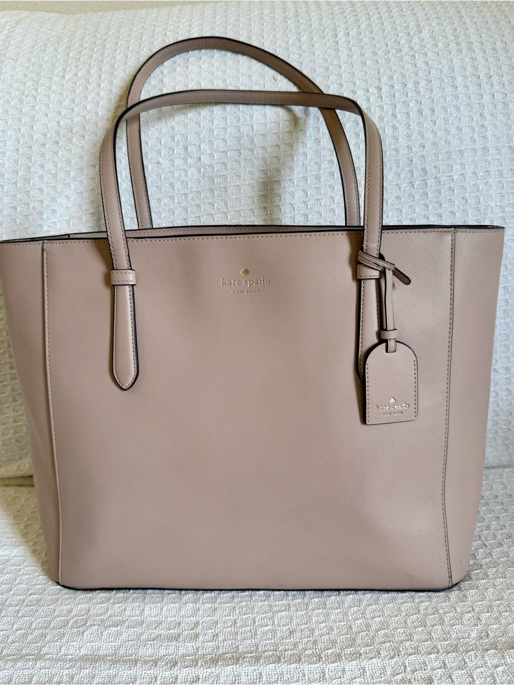 kate spade Taupe Leather Tote Bag